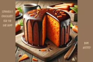 Bolo de cenoura-cobertura de chocolate