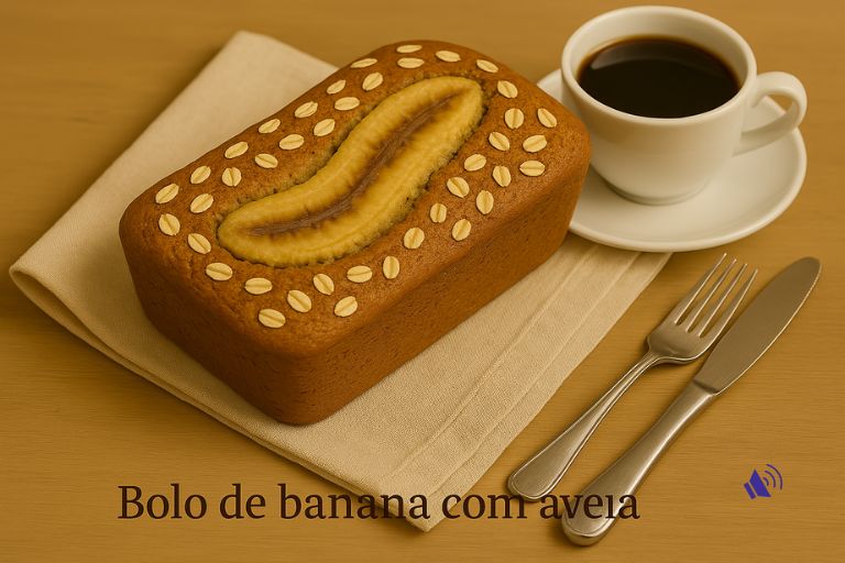 Bolo de banana e aveia