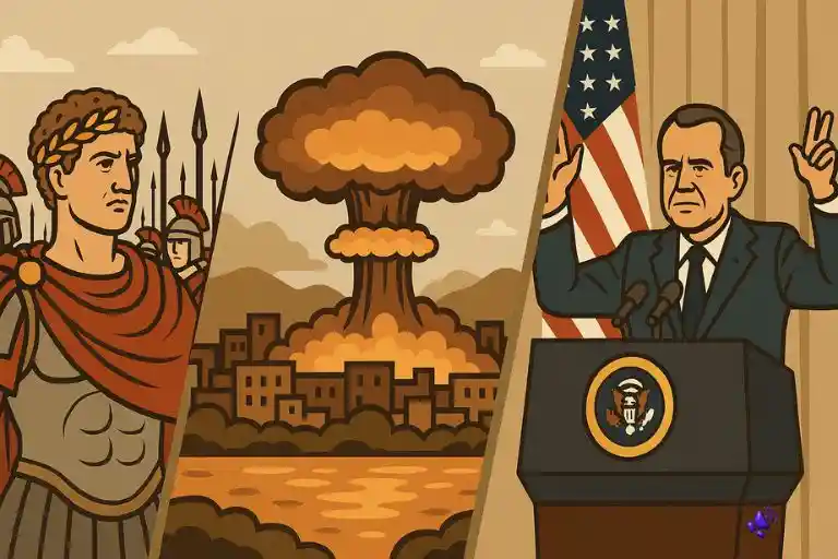 9 de agosto na história: Farsalo muda Roma, Nagasaki acelera o fim da Segunda Guerra, e a renúncia de Nixon redefine a democracia nos EUA.