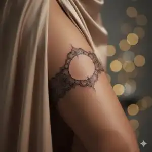 Tatoo perna feminina - Dotwork-Pontilhismo.
